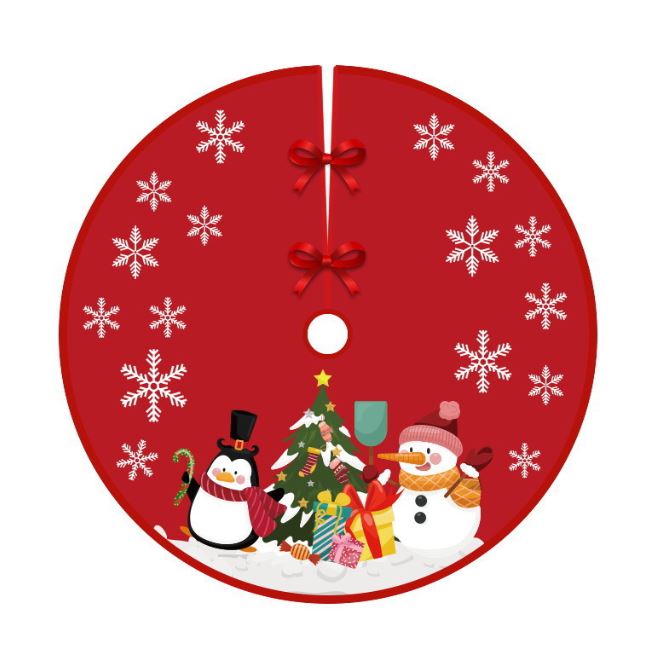 Short plush Christmas tree skirt