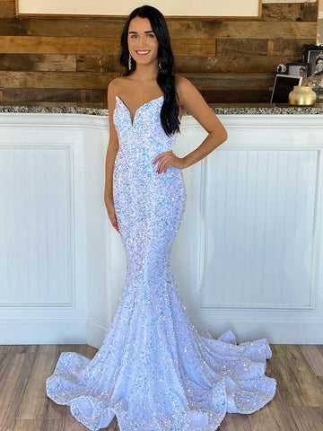 Sweetheart Neck Sqeuins mermaid Prom Dresses