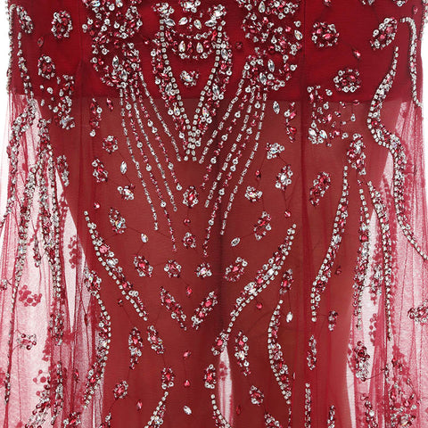 Stunning Sleeveless Round - Neck Mermaid Gown in Gradient Red Prom Dress,LX117