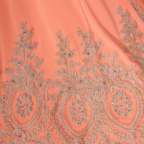 Glamorous Sleeveless Orange Mermaid Evening Gown with Exquisite Embellishments Prom Dress,LX227