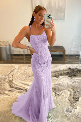 Lace Mermaid Spaghetti Straps  Prom Dress