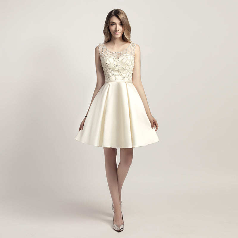 Stunning Red Sleeveless Embellished A - line Prom Dress, LX439