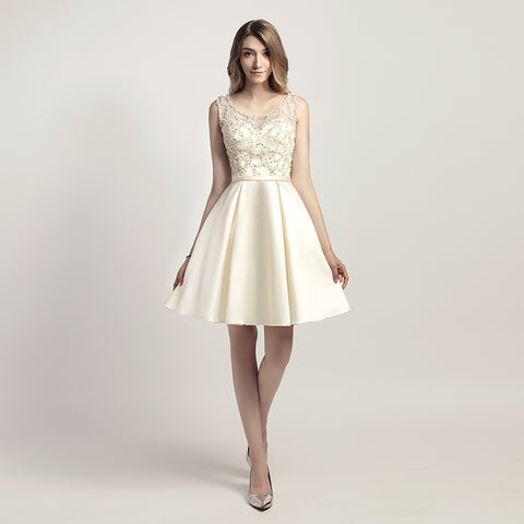 Stunning Red Sleeveless Embellished A - line Prom Dress, LX439