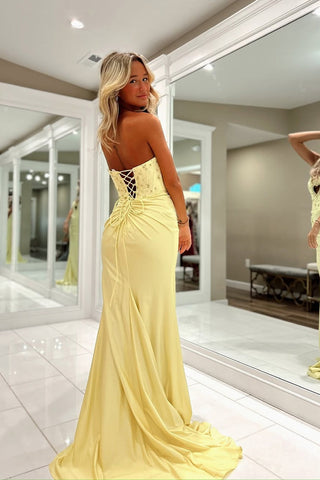 Sweet Mermaid Strapless Keyhole Beading Prom Dress