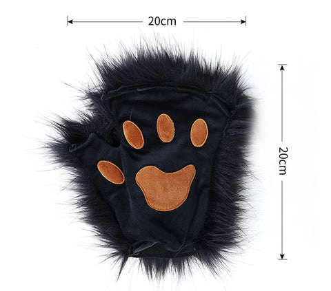 Halloween Set Beast Claw Simulation Plush Fox Ear Hair Hoop Beast Ear Tail COS Accessory