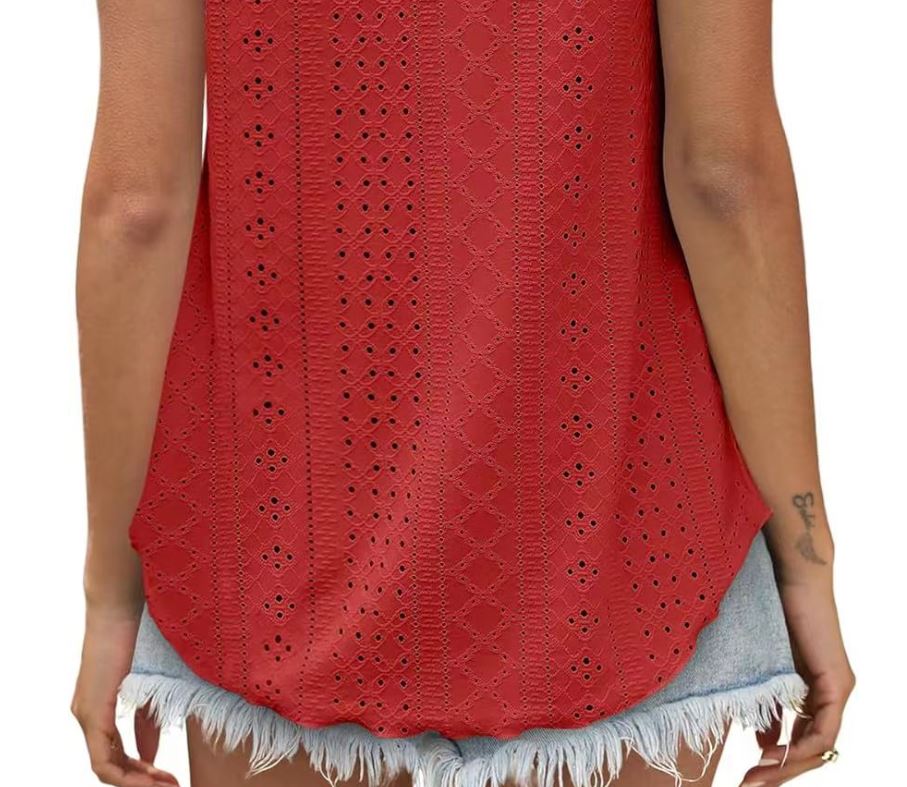 Spring and summer new round neck loose sleeveless T-shirt top