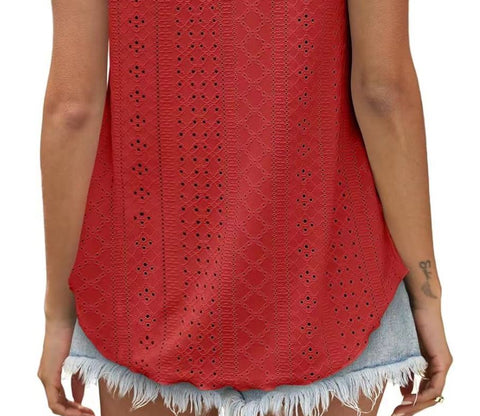 Spring and summer new round neck loose sleeveless T-shirt top