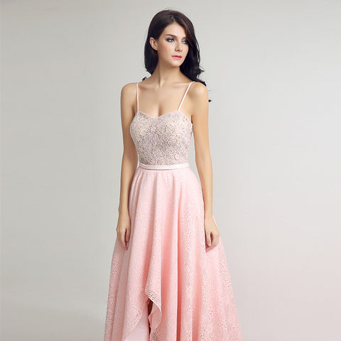 Charming Strapless Pink Long Gown with Embellished Bodice and Ruffled Prom Dress,LX240