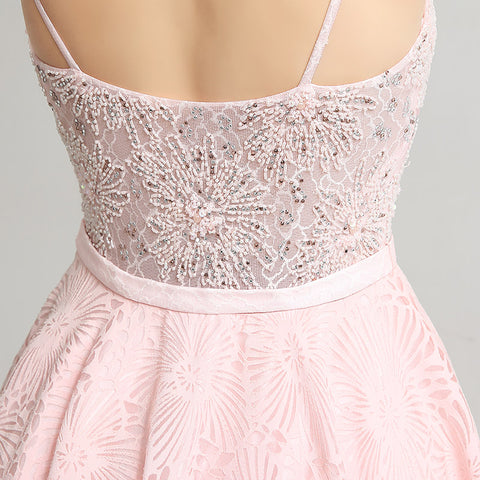 Charming Strapless Pink Long Gown with Embellished Bodice and Ruffled Prom Dress,LX240