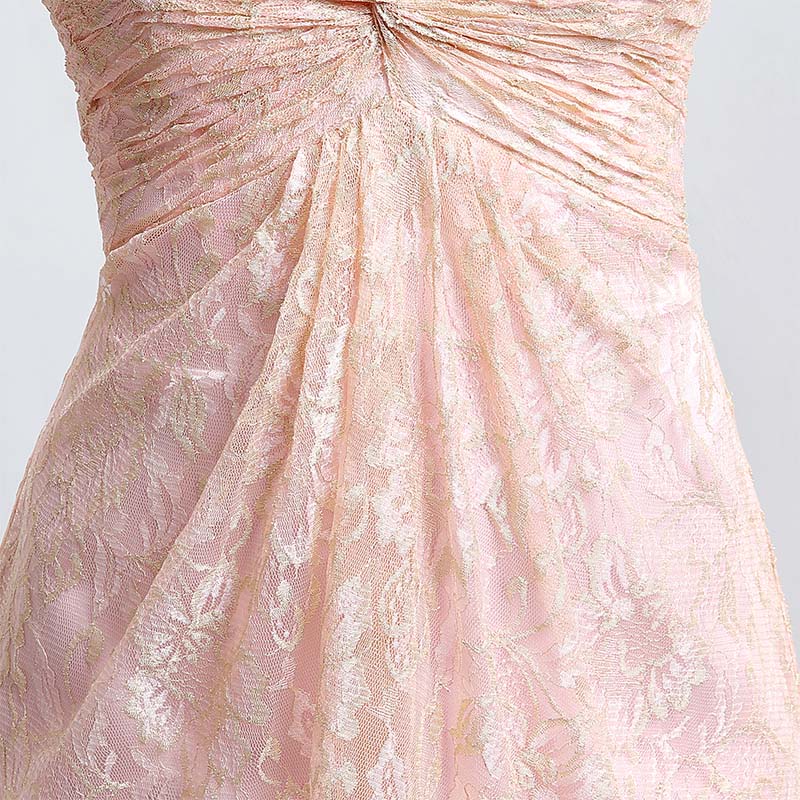 Chic Strapless Light Pink Short Dress with Ruched Bodice - Prom Dress, LX137