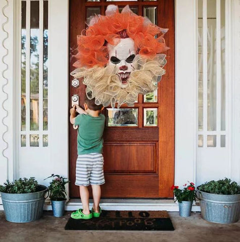 Halloween Joker Resurrection Decoration Wreath Door Decoration Wall Hanging