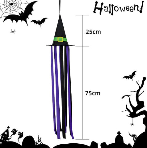 Halloween witch hat ghost festival ghost face flag courtyard decoration wind bag