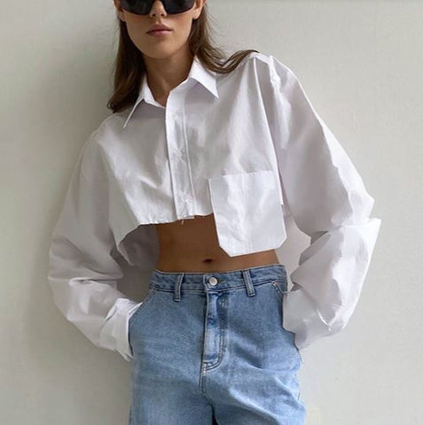 Spring New Irregular Splicing Shirt