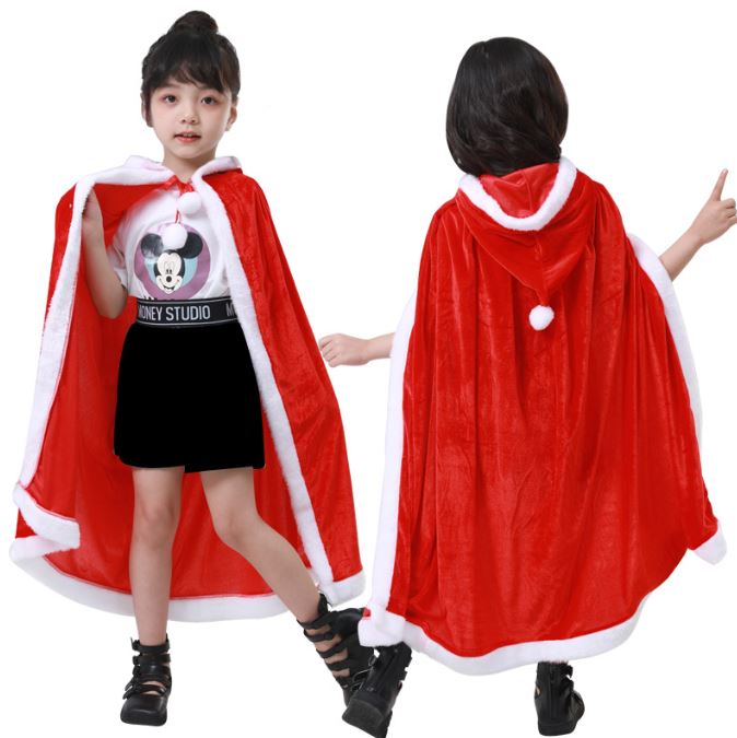 Children's Christmas hooded cloak