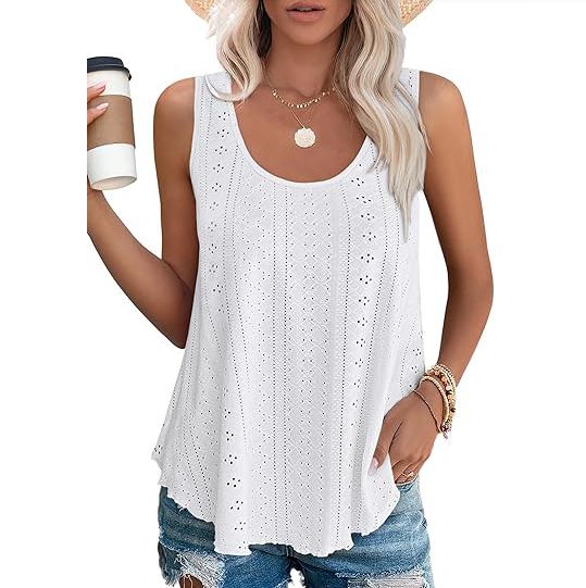Spring and summer new round neck loose sleeveless T-shirt top