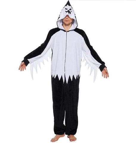 Halloween adult white ghost plush hooded pajamas horror ghost costume