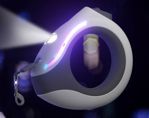 Circular LED light automatic retractable luminous dog leash