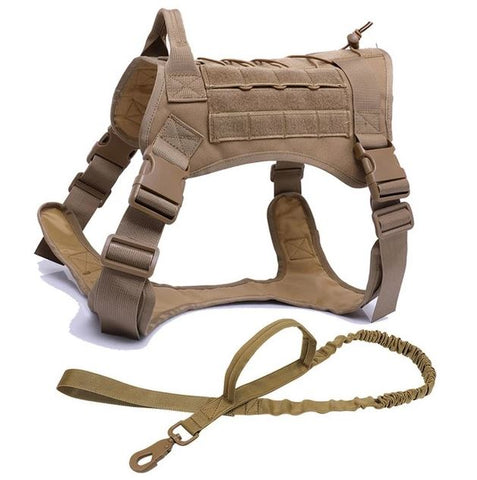 Pet tactical chest and back nylon traction rope