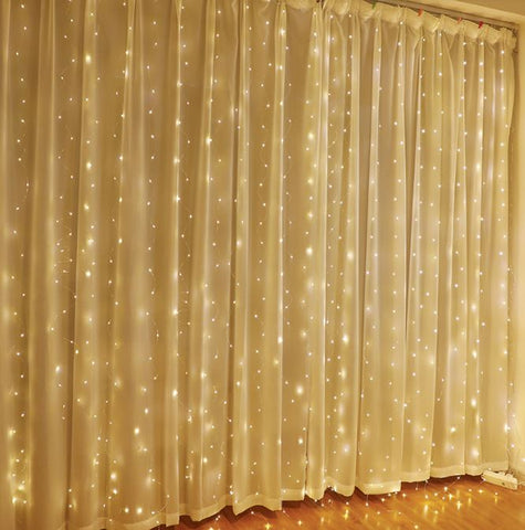 Christmas remote control timed USB LED curtain light string