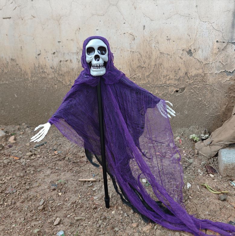 Halloween Purple Skull Horror Party Ornament Prop