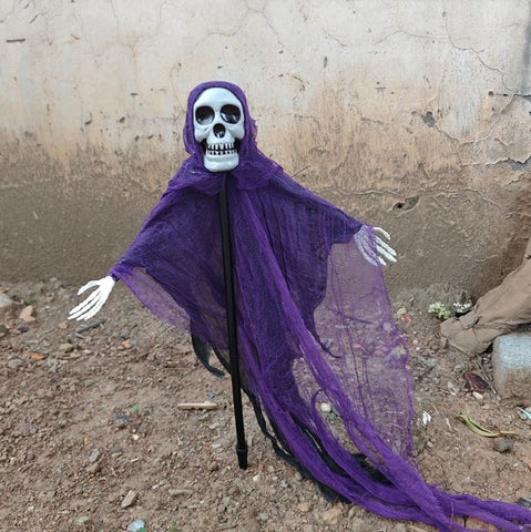 Halloween Purple Skull Horror Party Ornament Prop