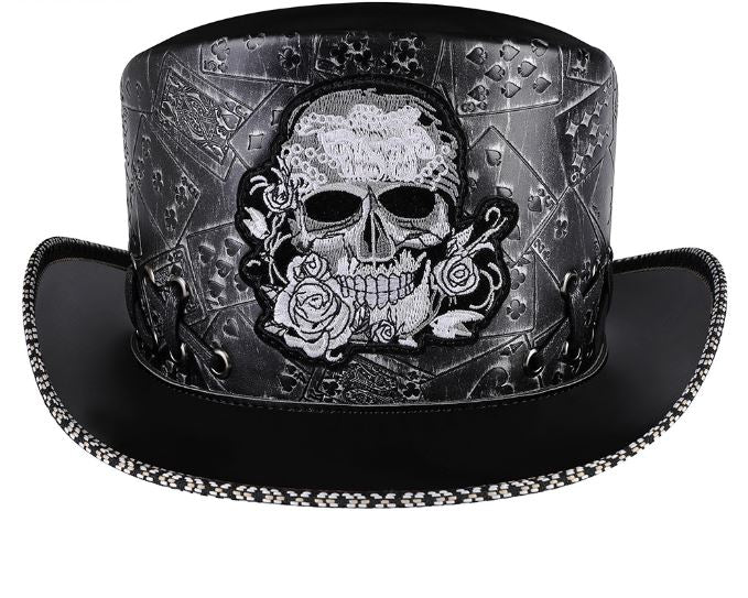 Punk retro knight skull embroidered dome party hat