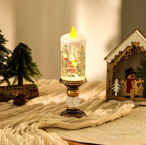 Christmas decoration with water filled candle ornaments