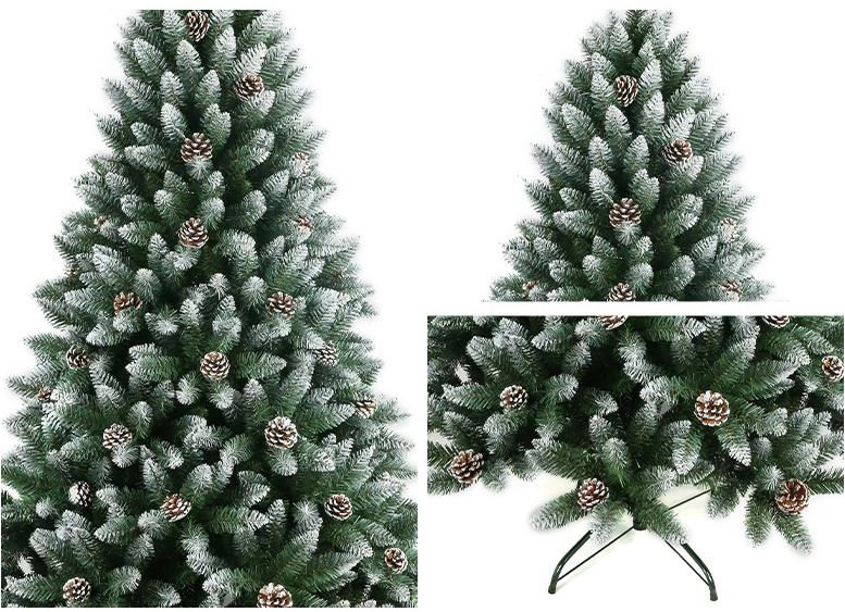 Spray white red pine cones Christmas tree