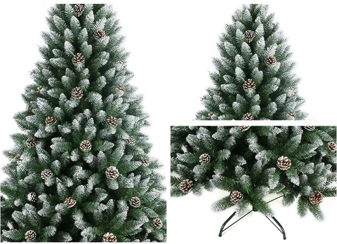 Spray white red pine cones Christmas tree