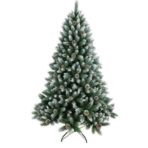 Spray white red pine cones Christmas tree