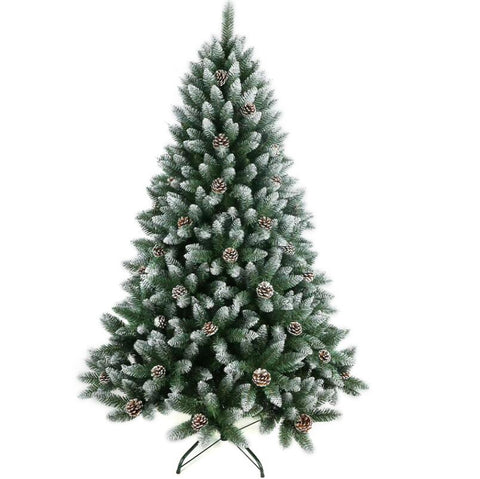 Spray white red pine cones Christmas tree