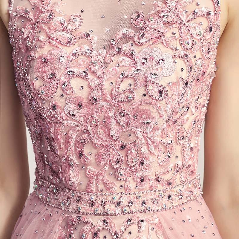 Enchanting Mint Green Embroidered Sheath Gown with Detachable Tulle Overlay Prom Dress,LX441