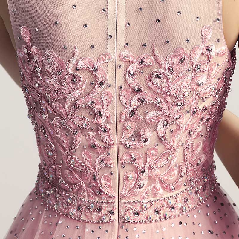 Enchanting Mint Green Embroidered Sheath Gown with Detachable Tulle Overlay Prom Dress,LX441