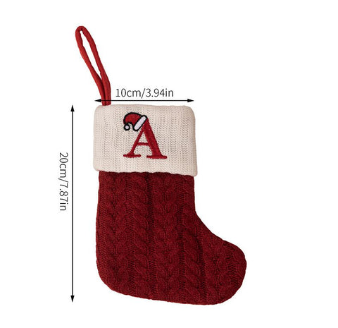 Red Knitted Christmas Letter Socks Christmas Tree Pendant