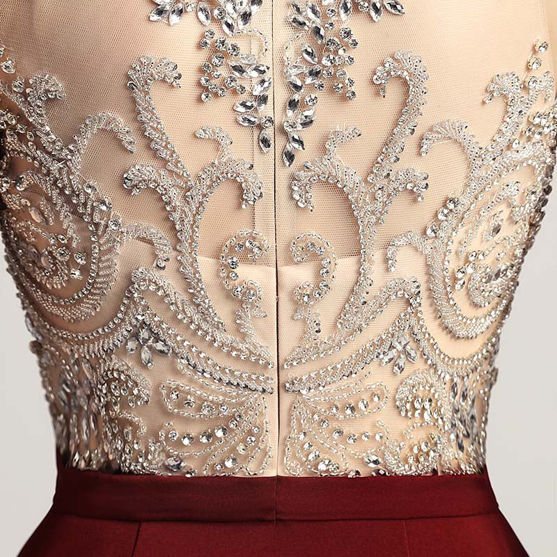 Graceful Sleeveless Mermaid Gown in Light Gray with Embroidered Bodice Prom Dress,LX414