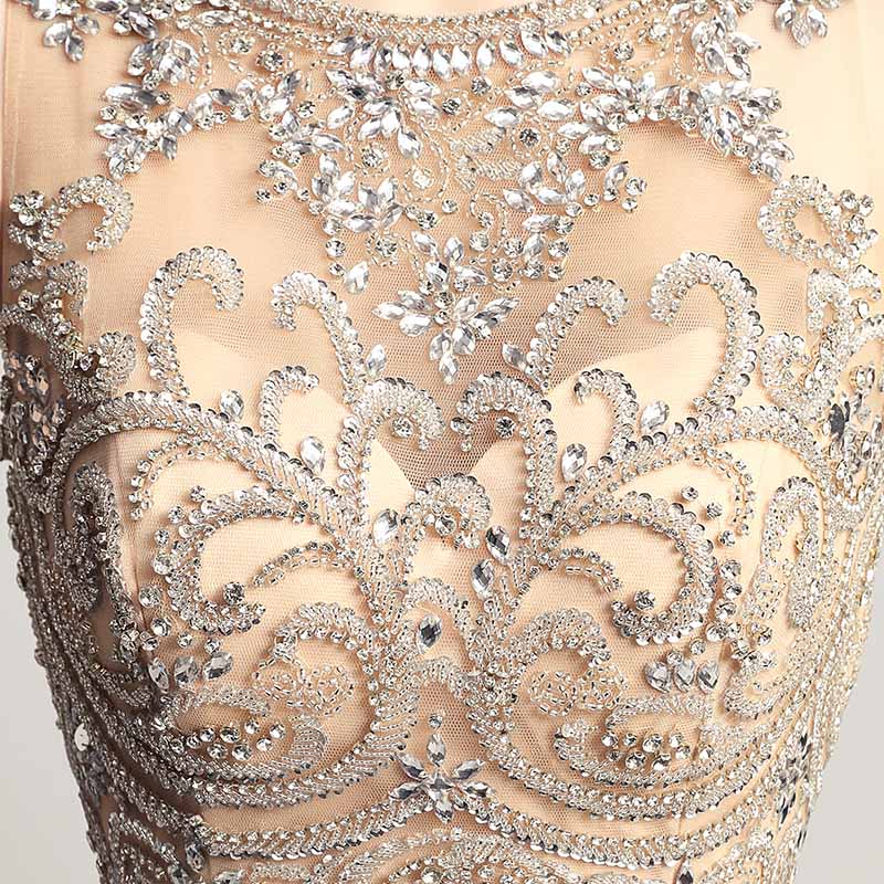 Graceful Sleeveless Mermaid Gown in Light Gray with Embroidered Bodice Prom Dress,LX414