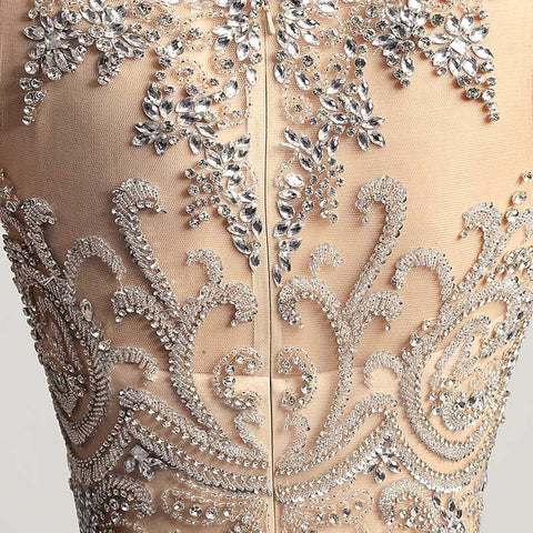 Graceful Sleeveless Mermaid Gown in Light Gray with Embroidered Bodice Prom Dress,LX414