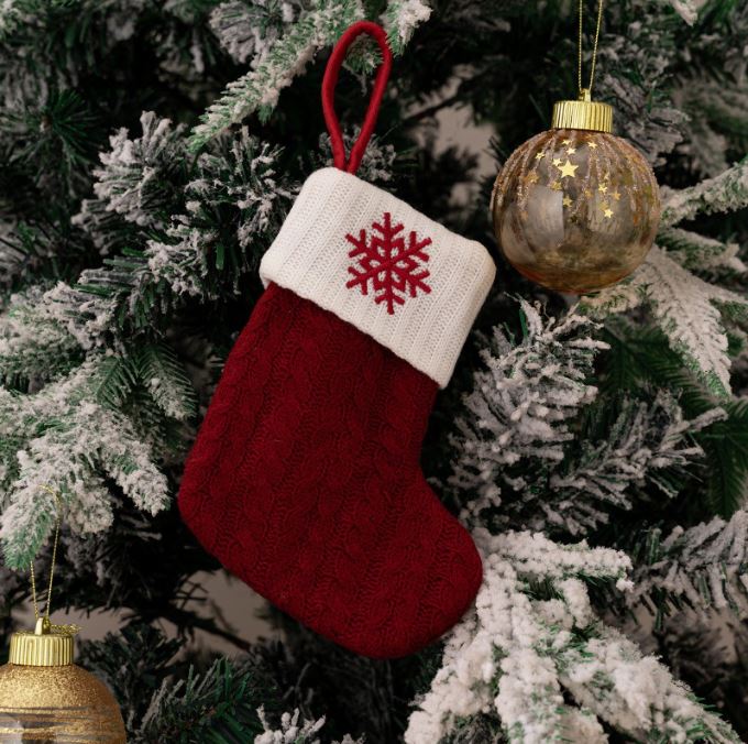 Red Knitted Christmas Letter Socks Christmas Tree Pendant