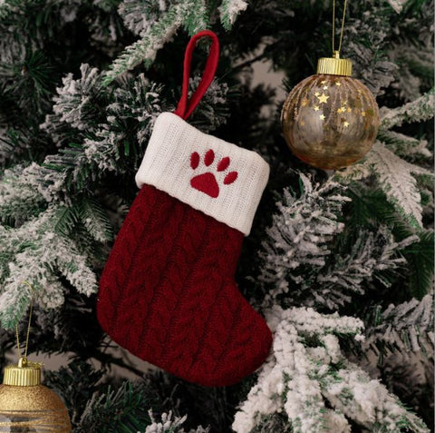 Red Knitted Christmas Letter Socks Christmas Tree Pendant