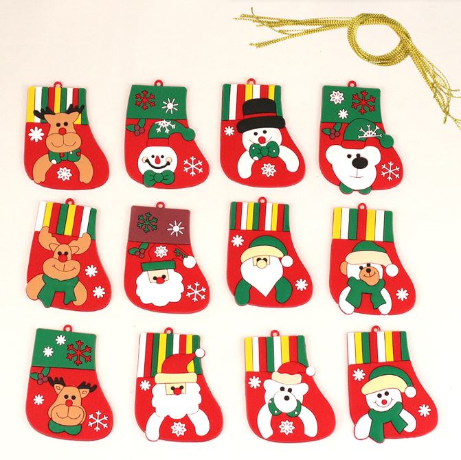 Christmas tree soft rubber socks pendant