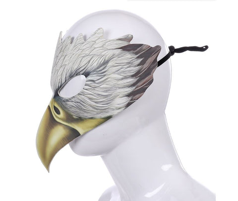 Halloween White Leather Eagle Animal Mask