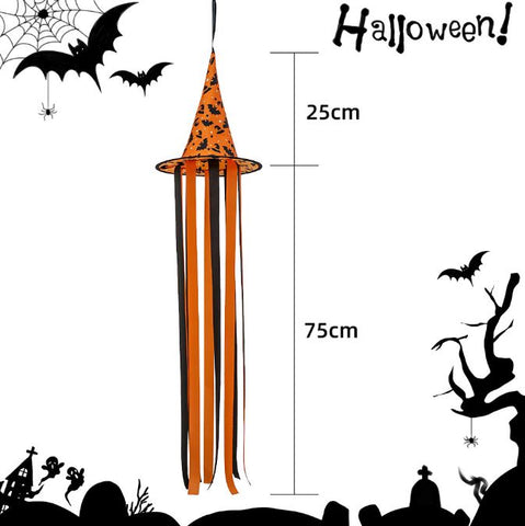 Halloween witch hat ghost festival ghost face flag courtyard decoration wind bag