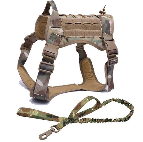 Pet tactical chest and back nylon traction rope