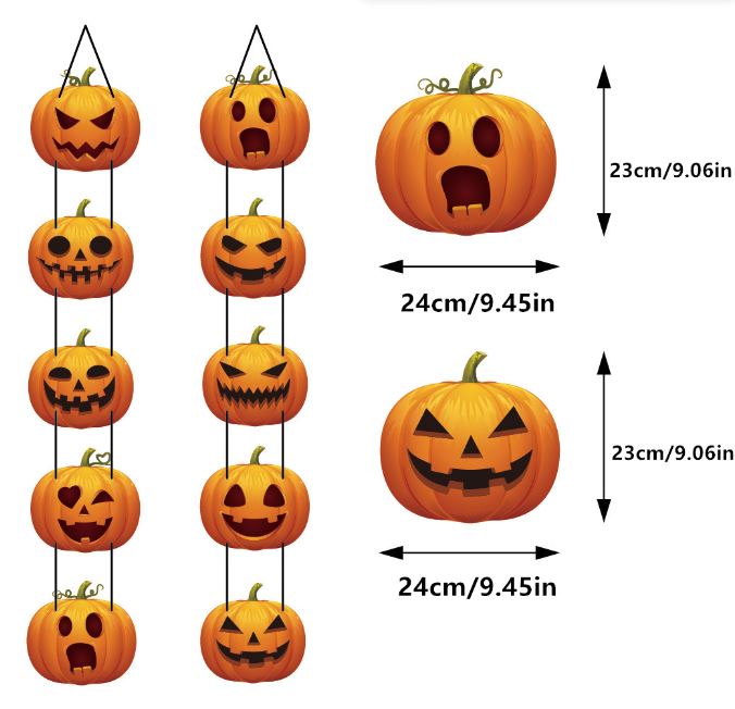 Halloween Pumpkin Ornament Door Hanging