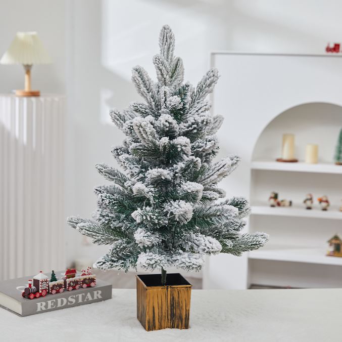 Desktop decoration Christmas tree feel festive atmosphere