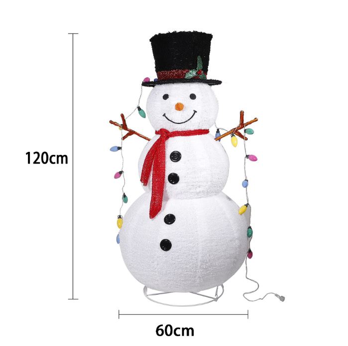 Christmas luminous folding snowman decoration holiday ornament