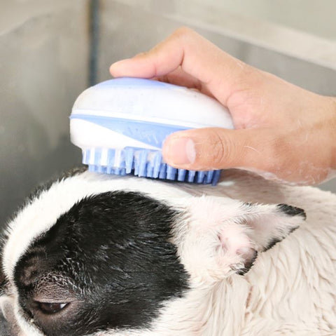 Pet Squeezing Bath Massage Brush Bath Liquid Comb