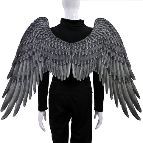 White adult angel wings Halloween party supplies