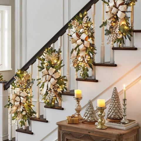 Staircase Christmas wreath