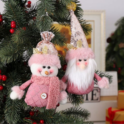 Pink themed dolls for Christmas Tree pendant